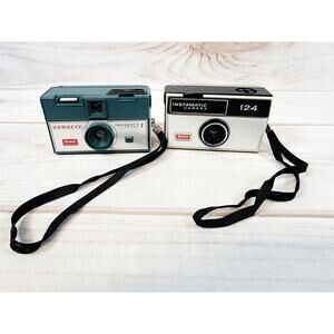 Lot of 2 Kodak Instamatic Cameras 124 & Hawkeye Instamatic F, UNTESTED